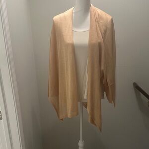 MarlaWynne Peach Open-Front Lightweight Sweater Wrap